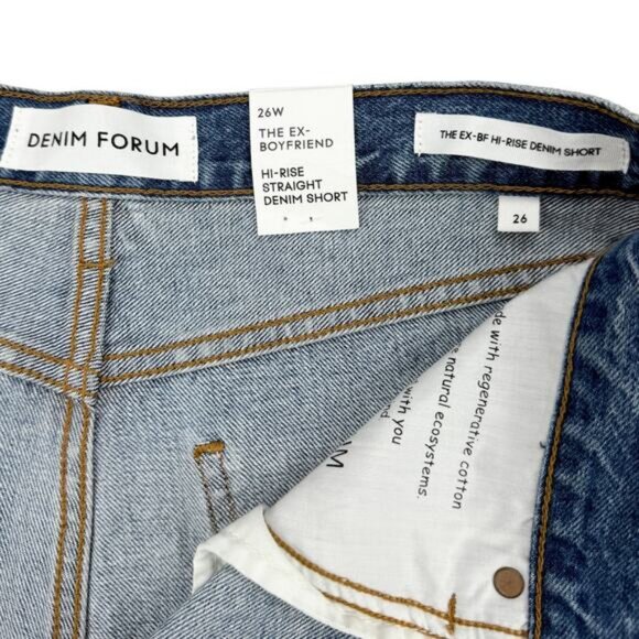 Aritzia Denim Forum The Ex-Boyfriend Hi-Rise Straight Denim Short Size 26 - Picture 5 of 10